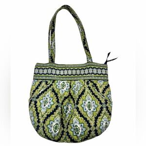 Vera Bradley Quilted Cotton Shoulder Bag Green Blue Paisley Print